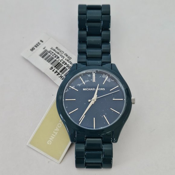 Michael Kors Slim Runway Quartz Blue Dial 42 mm Watch MK4416